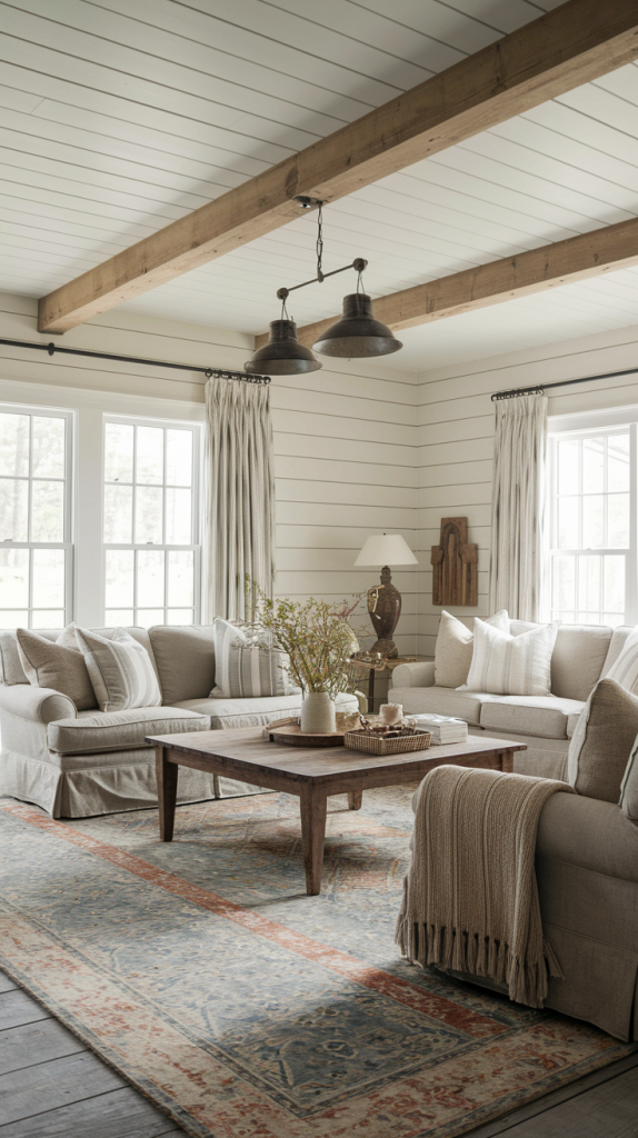 28 Farmhouse Living Room Ideas That Blend Rustic Charm With Modern Elegance