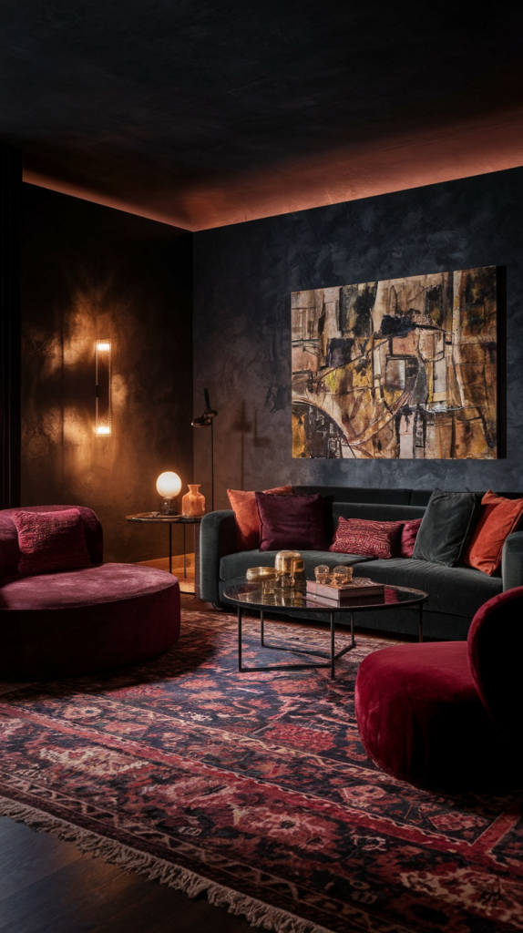 Moody Living Room Magic: 32 Stylish Ideas for a Bold and Inviting Atmosphere