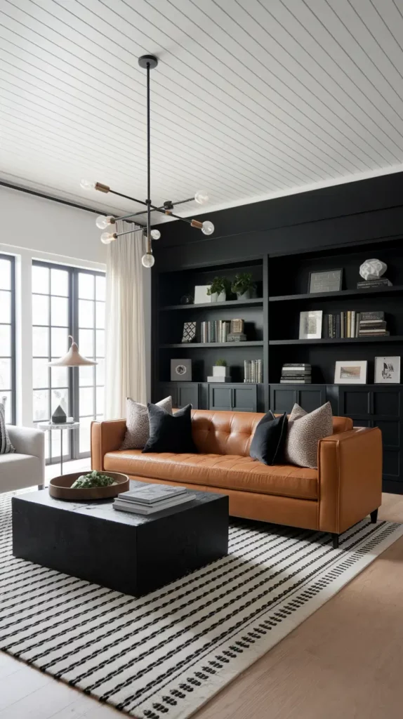 30 Black Living Room Ideas To Style A Modern, Cozy, And Bold Space