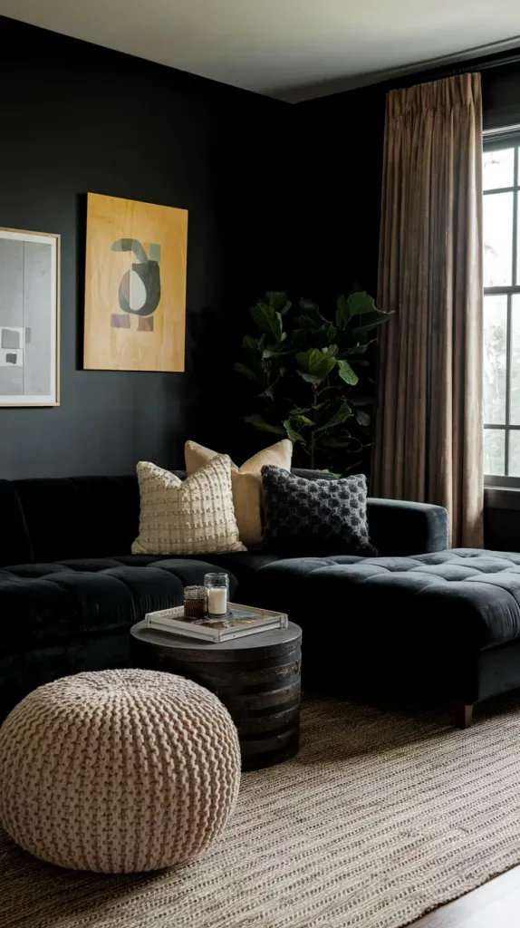 30 Black Living Room Ideas To Style A Modern, Cozy, And Bold Space
