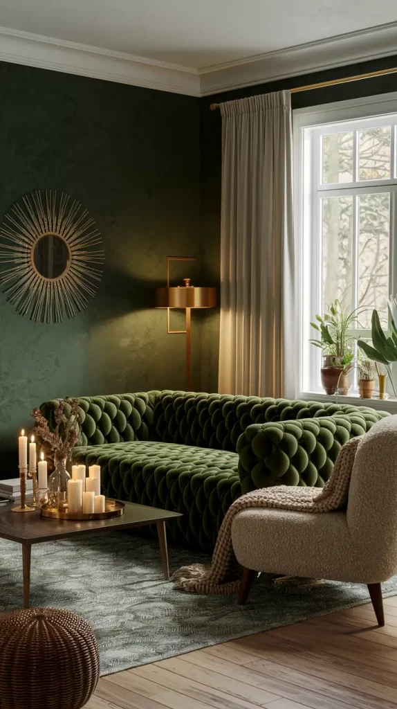 30 Dark Green Living Room Ideas That Will Transform Your Space Into a Modern Sanctuary