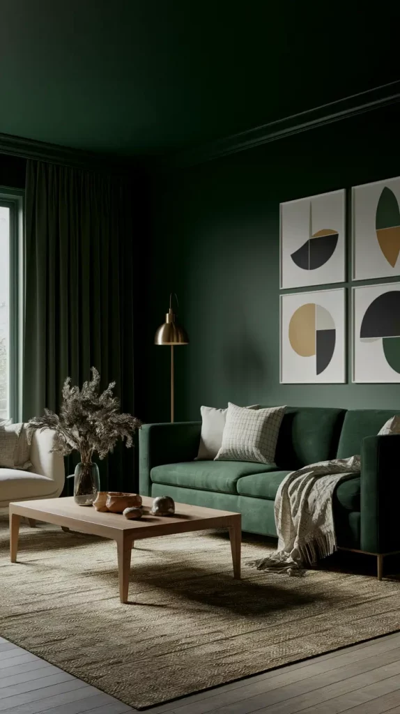30 Dark Green Living Room Ideas That Will Transform Your Space Into a Modern Sanctuary