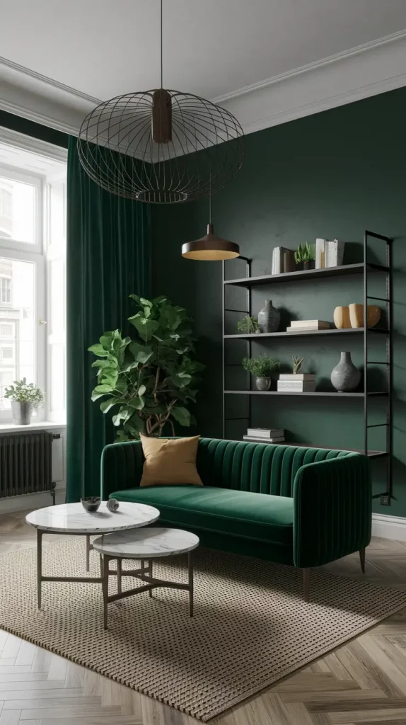 30 Dark Green Living Room Ideas That Will Transform Your Space Into a Modern Sanctuary