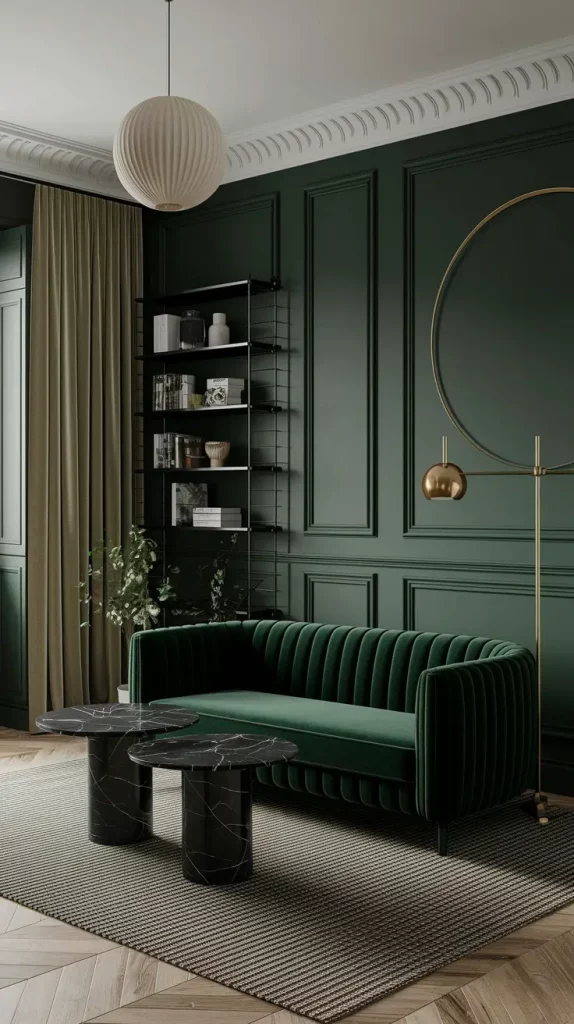 30 Dark Green Living Room Ideas That Will Transform Your Space Into a Modern Sanctuary