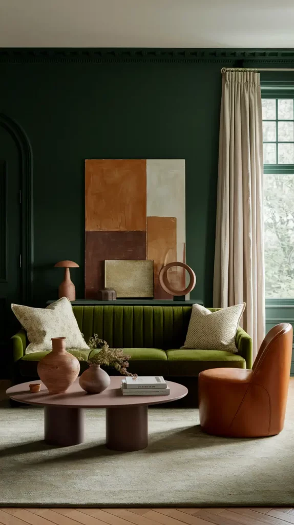 30 Dark Green Living Room Ideas That Will Transform Your Space Into a Modern Sanctuary