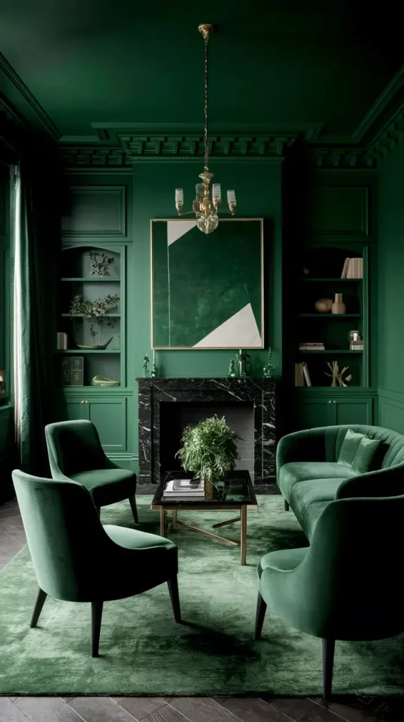30 Dark Green Living Room Ideas That Will Transform Your Space Into a Modern Sanctuary