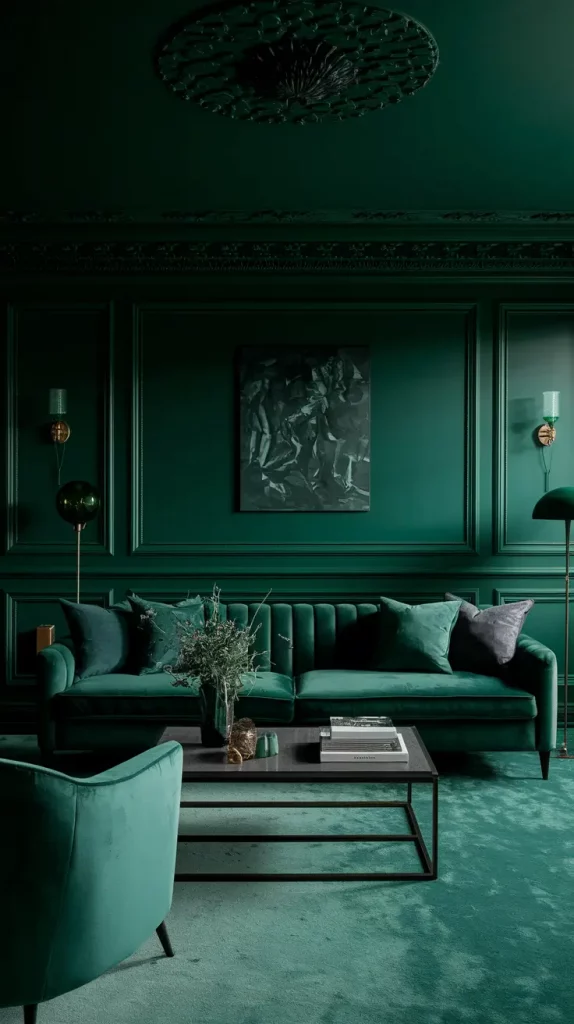 30 Dark Green Living Room Ideas That Will Transform Your Space Into a Modern Sanctuary