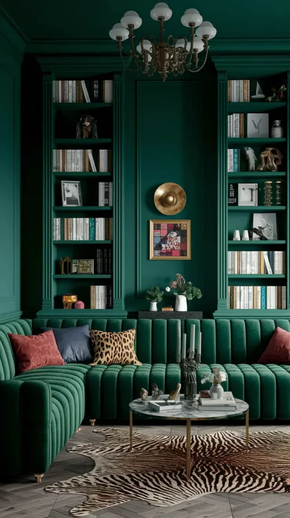 30 Dark Green Living Room Ideas That Will Transform Your Space Into a Modern Sanctuary