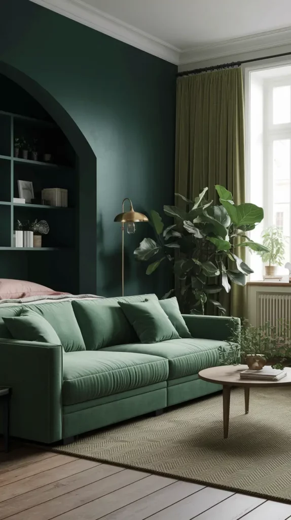30 Dark Green Living Room Ideas That Will Transform Your Space Into a Modern Sanctuary