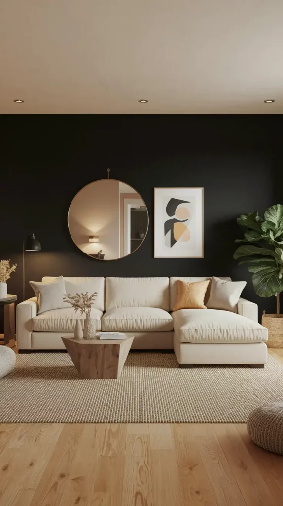 Black Accent Wall in Living Room: 30 Bold & Stylish Design Ideas to Transform Your Space