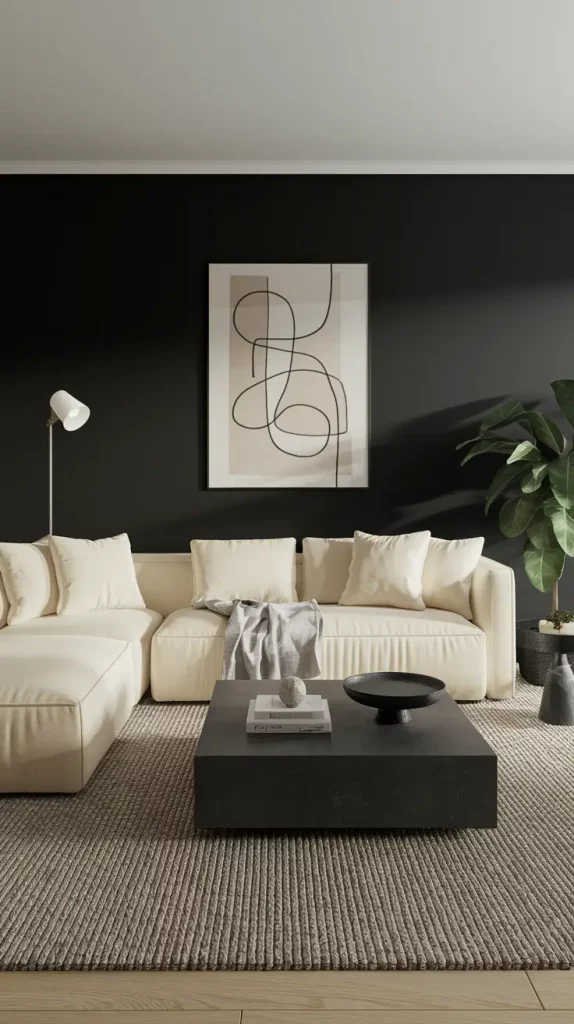 Black Accent Wall in Living Room: 30 Bold & Stylish Design Ideas to Transform Your Space