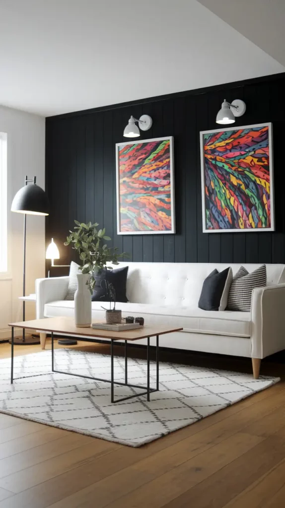 Black Accent Wall in Living Room: 30 Bold & Stylish Design Ideas to Transform Your Space