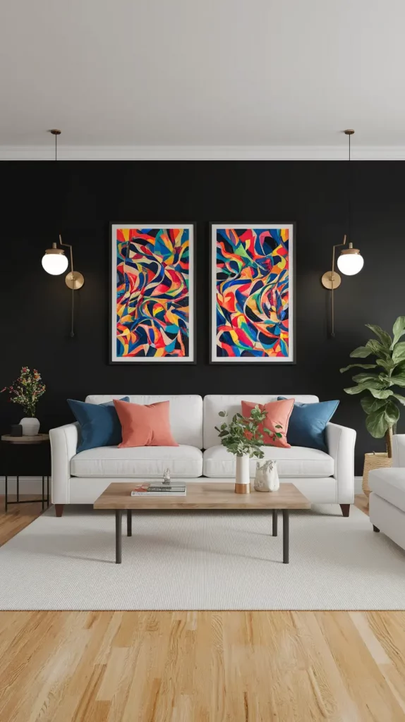 Black Accent Wall in Living Room: 30 Bold & Stylish Design Ideas to Transform Your Space