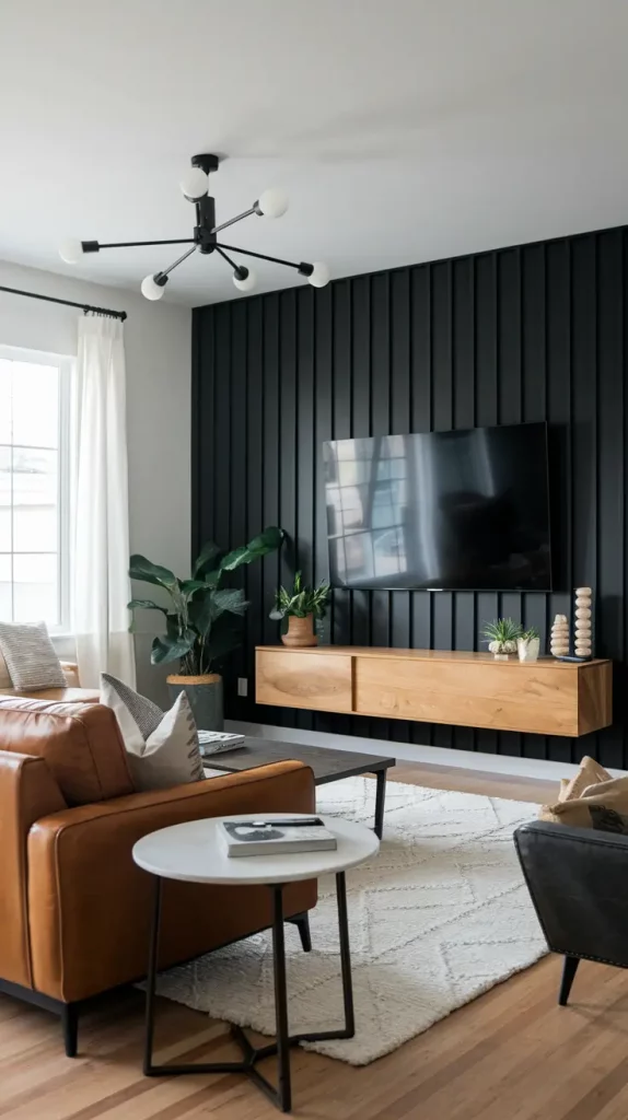Black Accent Wall in Living Room: 30 Bold & Stylish Design Ideas to Transform Your Space