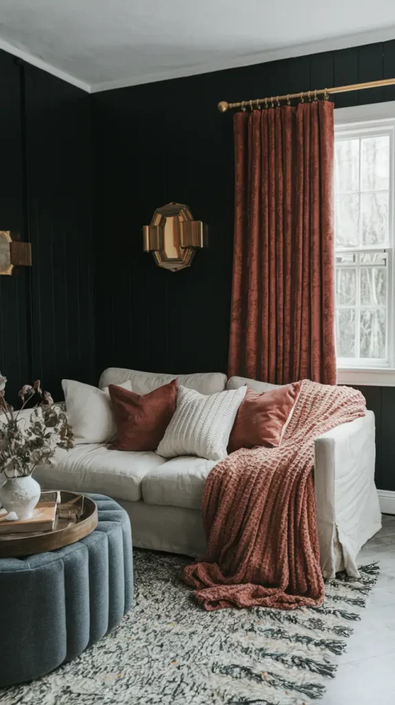 Black Accent Wall in Living Room: 30 Bold & Stylish Design Ideas to Transform Your Space