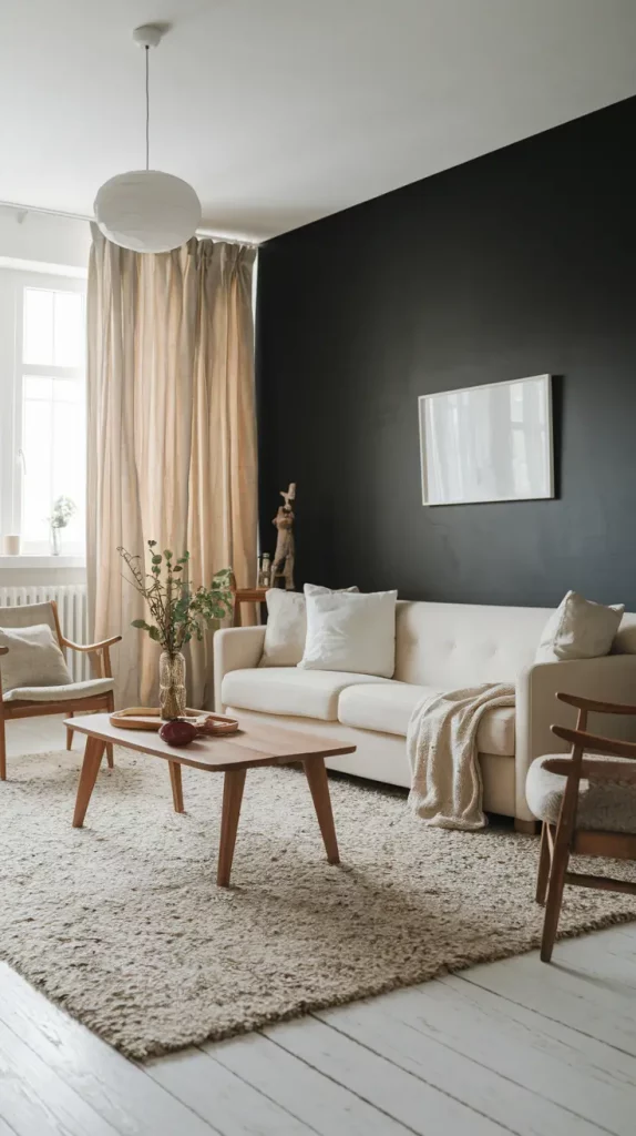 Black Accent Wall in Living Room: 30 Bold & Stylish Design Ideas to Transform Your Space