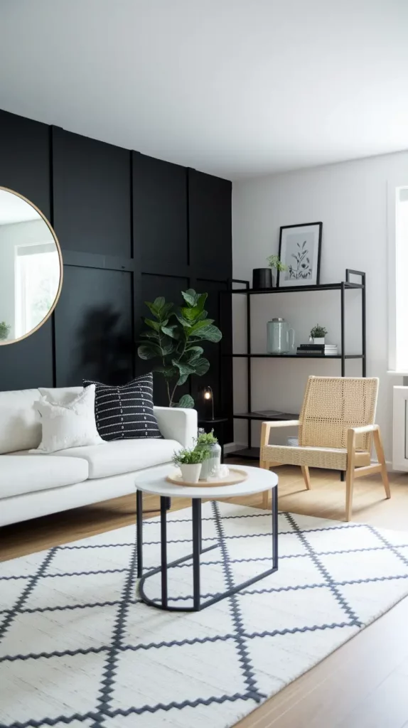 Black Accent Wall in Living Room: 30 Bold & Stylish Design Ideas to Transform Your Space