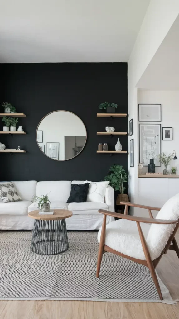 Black Accent Wall in Living Room: 30 Bold & Stylish Design Ideas to Transform Your Space