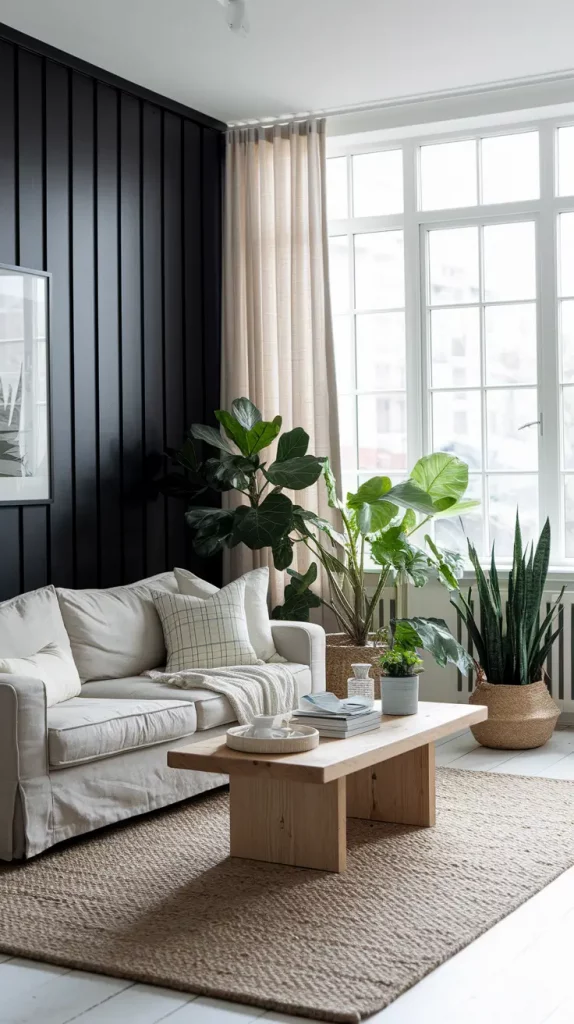 Black Accent Wall in Living Room: 30 Bold & Stylish Design Ideas to Transform Your Space