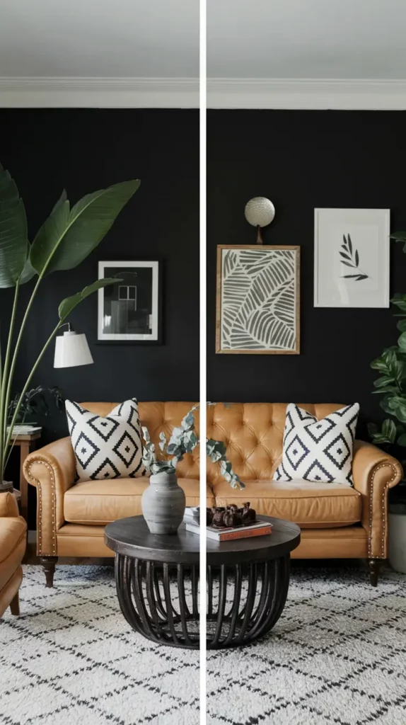 Black Accent Wall in Living Room: 30 Bold & Stylish Design Ideas to Transform Your Space
