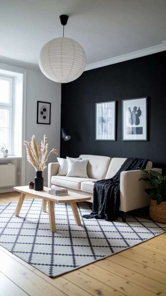 Black Accent Wall in Living Room: 30 Bold & Stylish Design Ideas to Transform Your Space