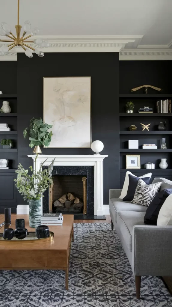 Black Accent Wall in Living Room: 30 Bold & Stylish Design Ideas to Transform Your Space