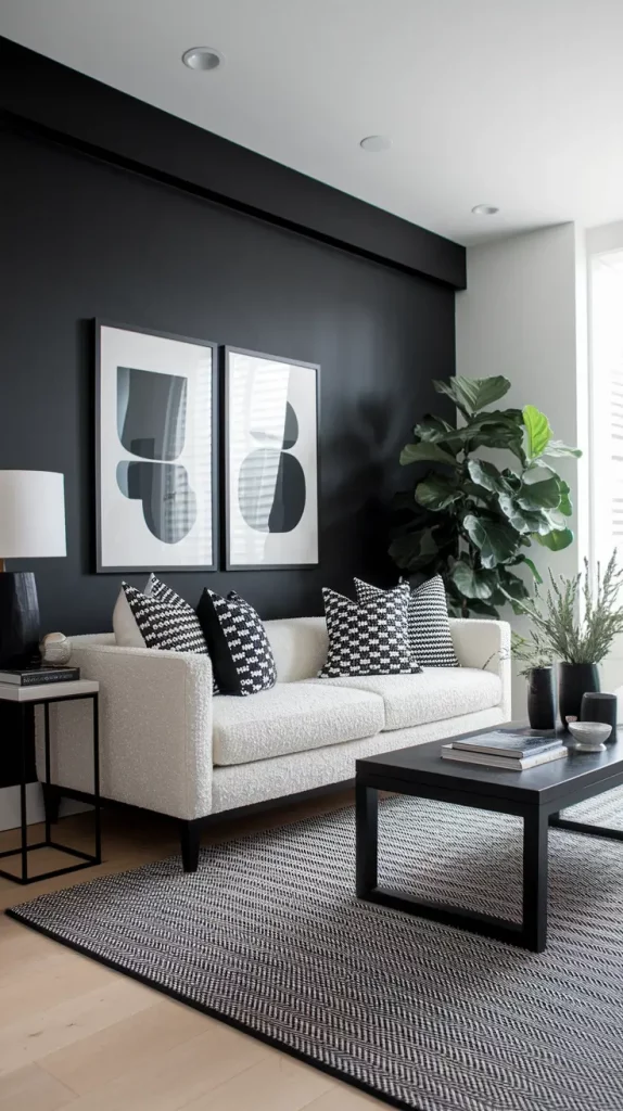 Black Accent Wall in Living Room: 30 Bold & Stylish Design Ideas to Transform Your Space