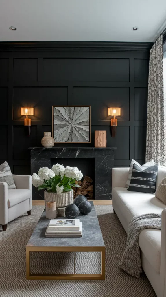 Black Accent Wall in Living Room: 30 Bold & Stylish Design Ideas to Transform Your Space