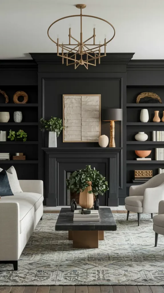 Black Accent Wall in Living Room: 30 Bold & Stylish Design Ideas to Transform Your Space
