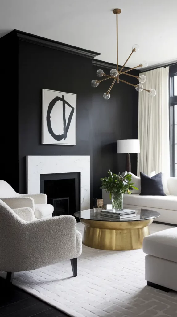 Black Accent Wall in Living Room: 30 Bold & Stylish Design Ideas to Transform Your Space