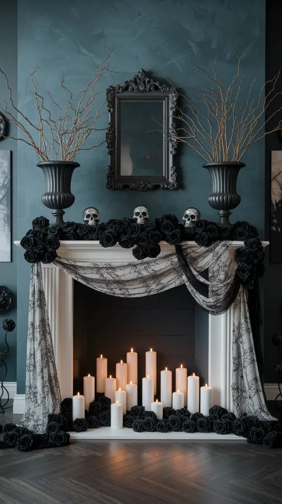 30 Stunning Halloween Fireplace Decor Ideas 2025 for a Spooky-Chic Home