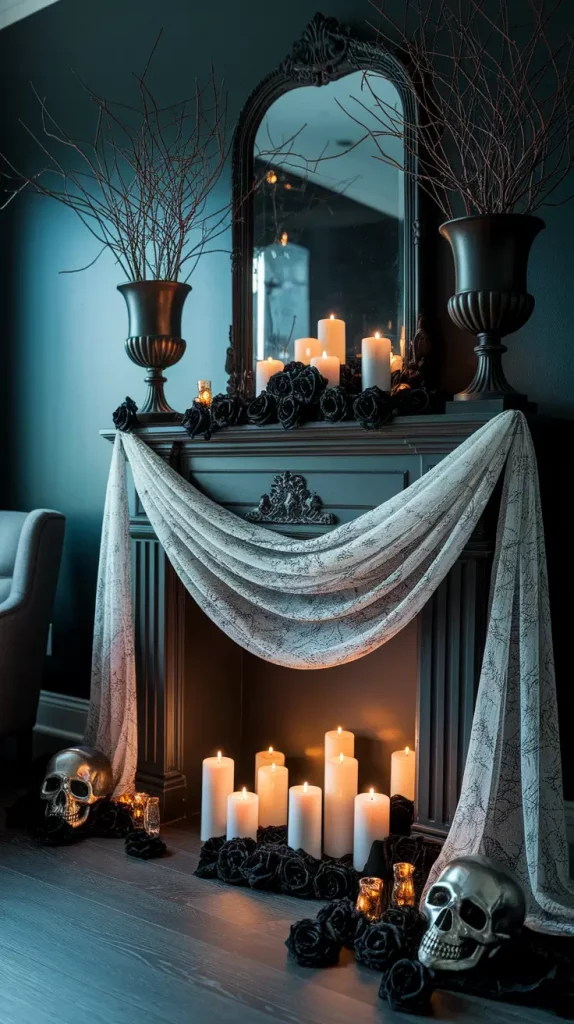 30 Stunning Halloween Fireplace Decor Ideas 2025 for a Spooky-Chic Home