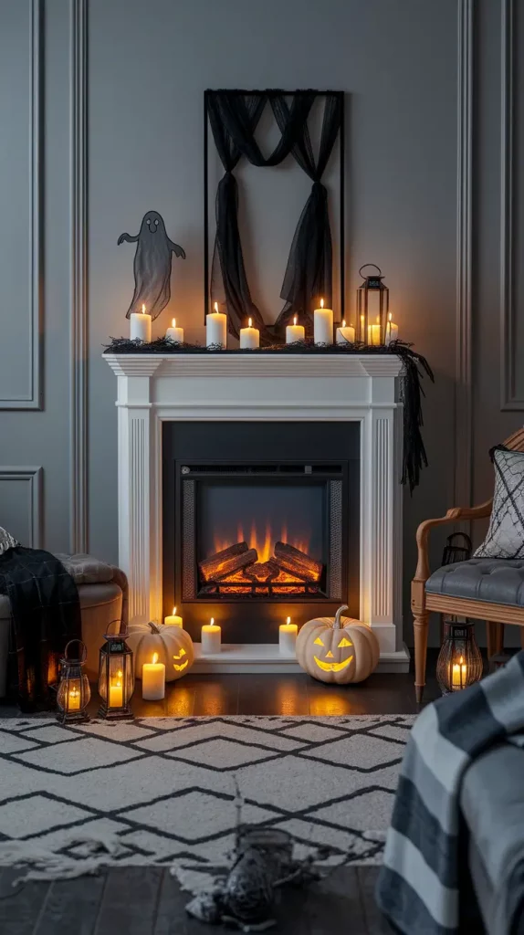 30 Stunning Halloween Fireplace Decor Ideas 2025 for a Spooky-Chic Home