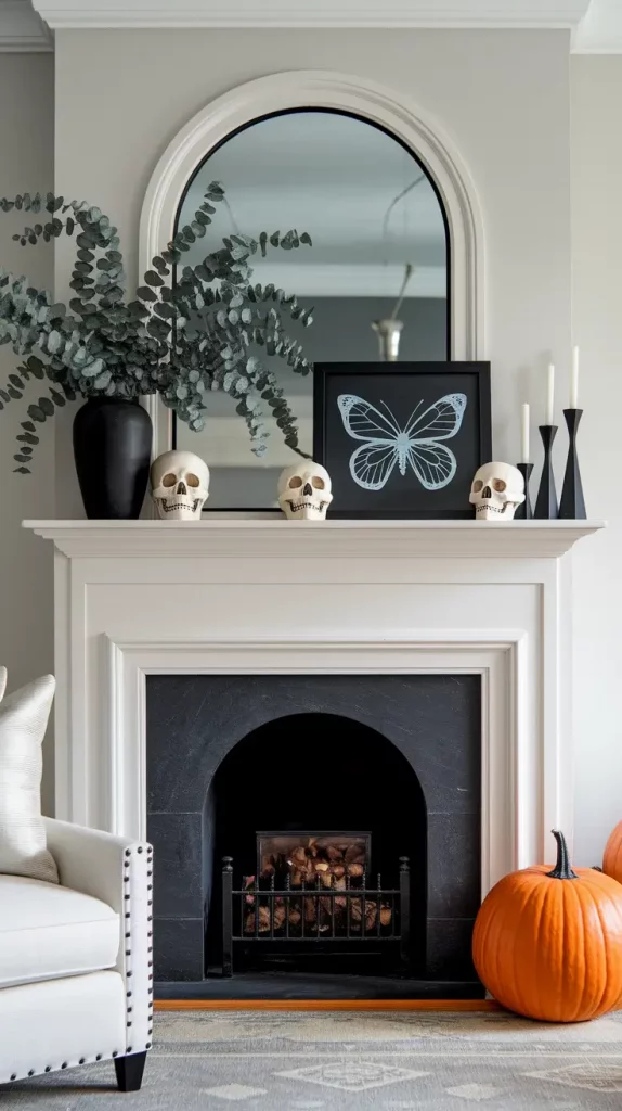 30 Stunning Halloween Fireplace Decor Ideas 2025 for a Spooky-Chic Home