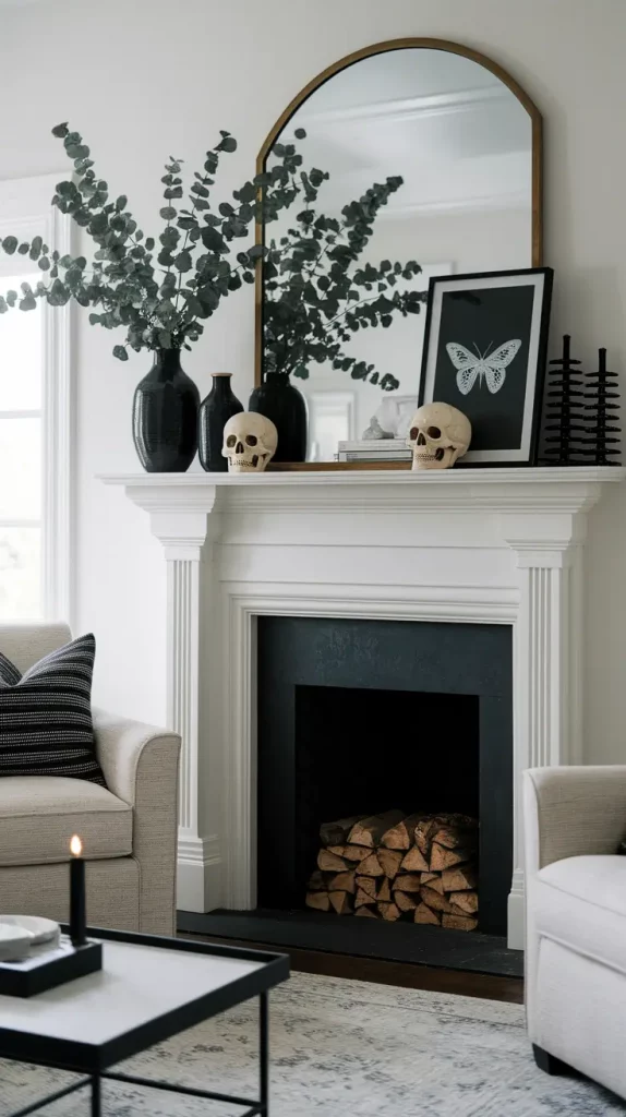 30 Stunning Halloween Fireplace Decor Ideas 2025 for a Spooky-Chic Home