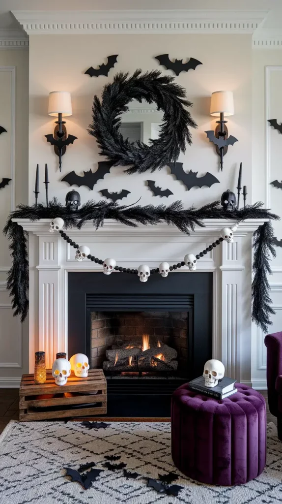 30 Stunning Halloween Fireplace Decor Ideas 2025 for a Spooky-Chic Home