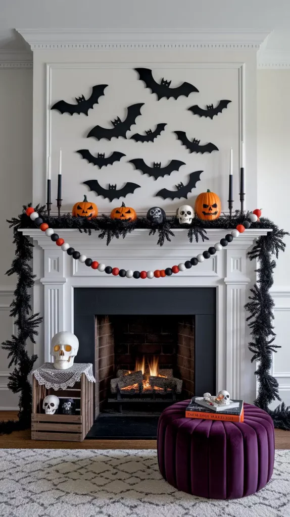 30 Stunning Halloween Fireplace Decor Ideas 2025 for a Spooky-Chic Home