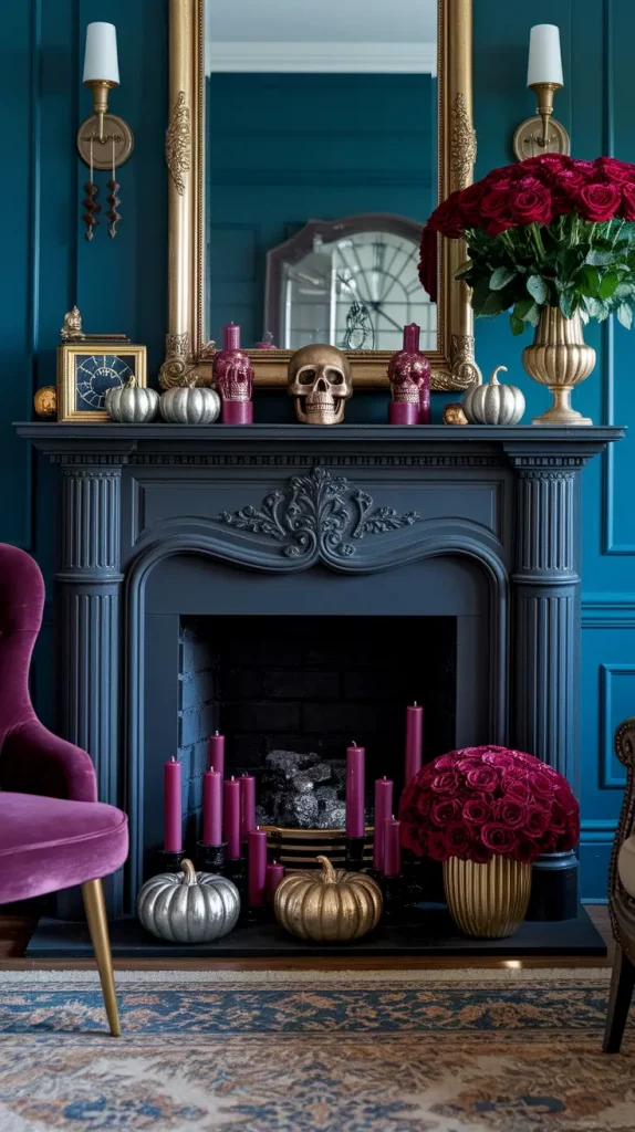 30 Stunning Halloween Fireplace Decor Ideas 2025 for a Spooky-Chic Home