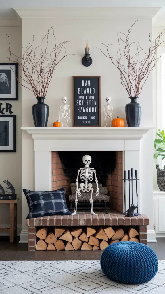 30 Stunning Halloween Fireplace Decor Ideas 2025 for a Spooky-Chic Home