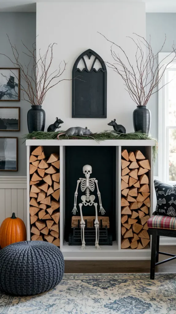 30 Stunning Halloween Fireplace Decor Ideas 2025 for a Spooky-Chic Home