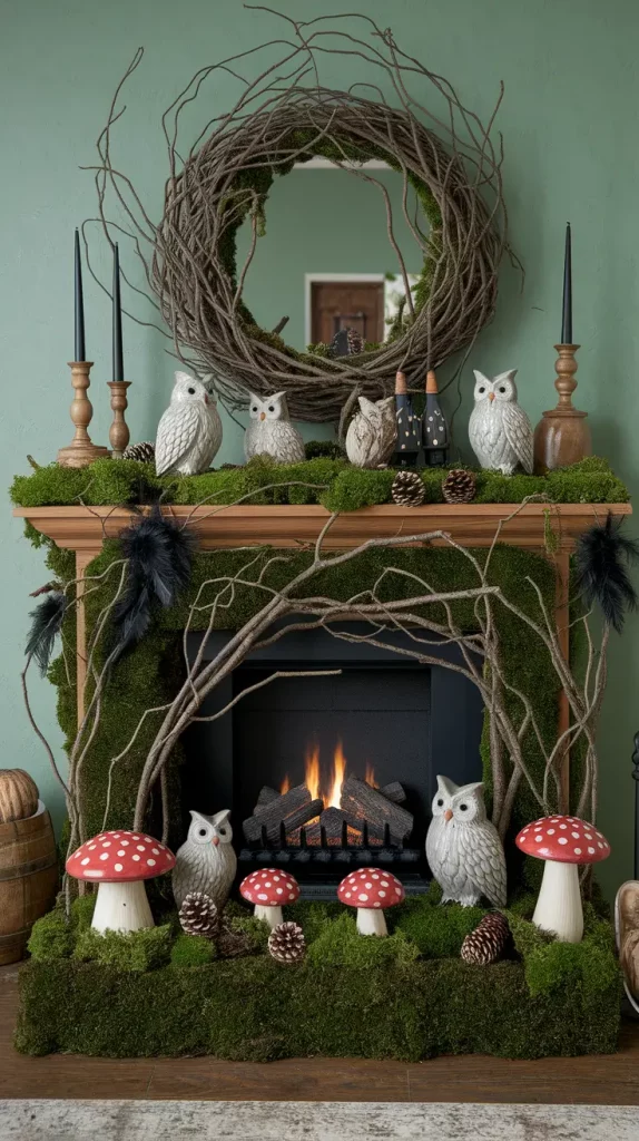30 Stunning Halloween Fireplace Decor Ideas 2025 for a Spooky-Chic Home