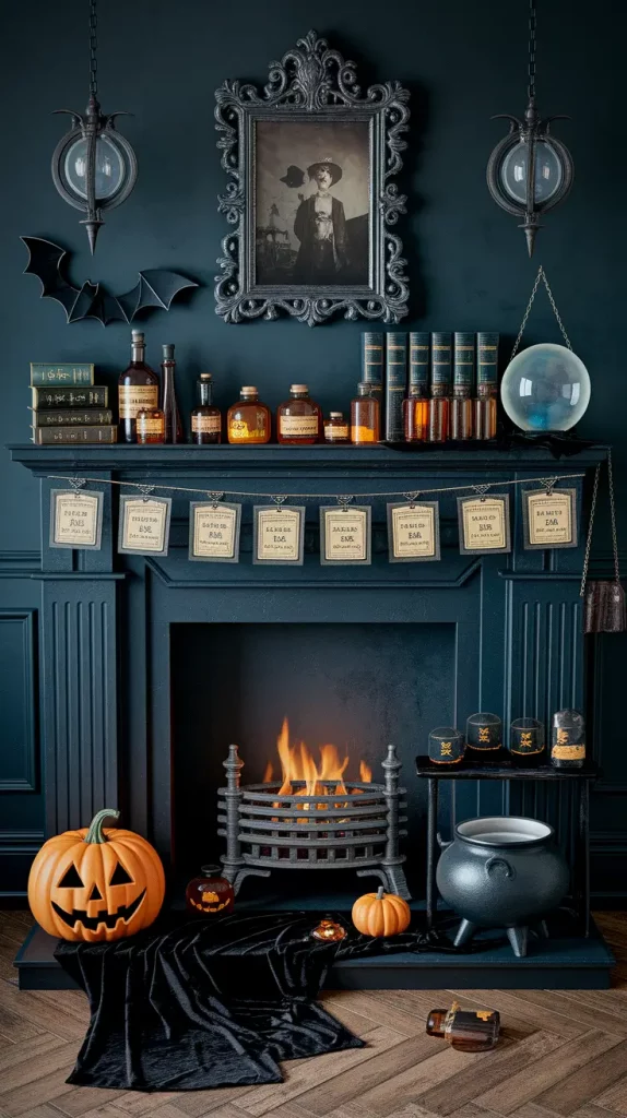 30 Stunning Halloween Fireplace Decor Ideas 2025 for a Spooky-Chic Home