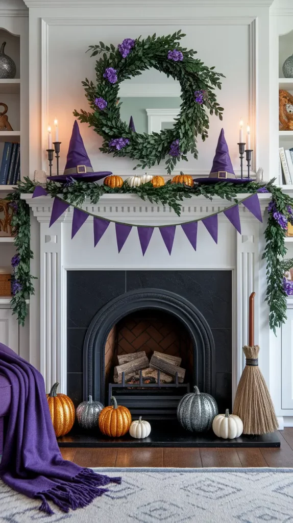 30 Stunning Halloween Fireplace Decor Ideas 2025 for a Spooky-Chic Home