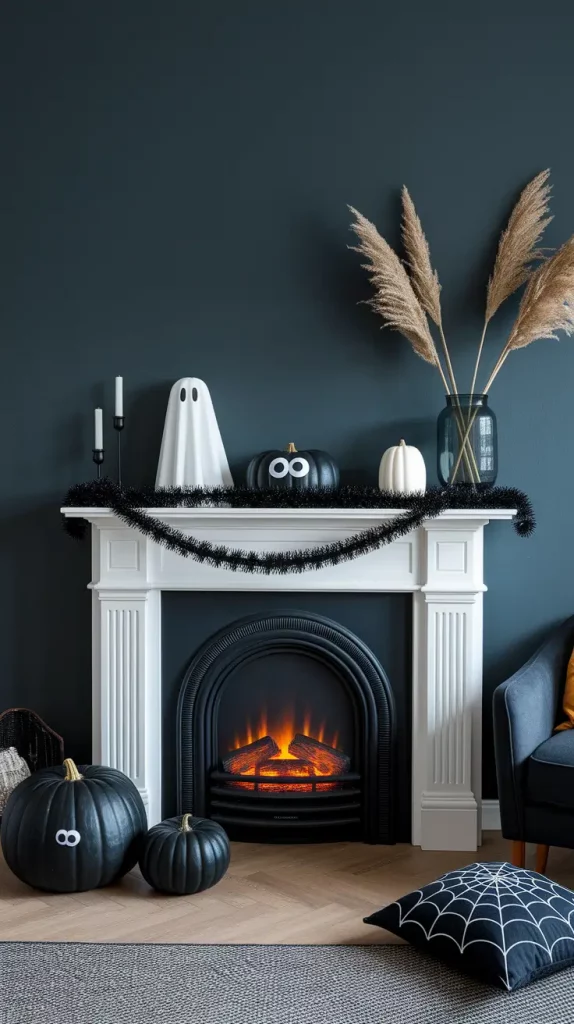 30 Stunning Halloween Fireplace Decor Ideas 2025 for a Spooky-Chic Home