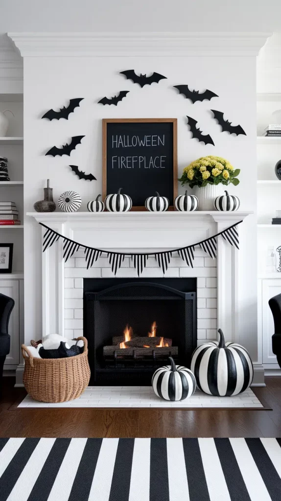 30 Stunning Halloween Fireplace Decor Ideas 2025 for a Spooky-Chic Home