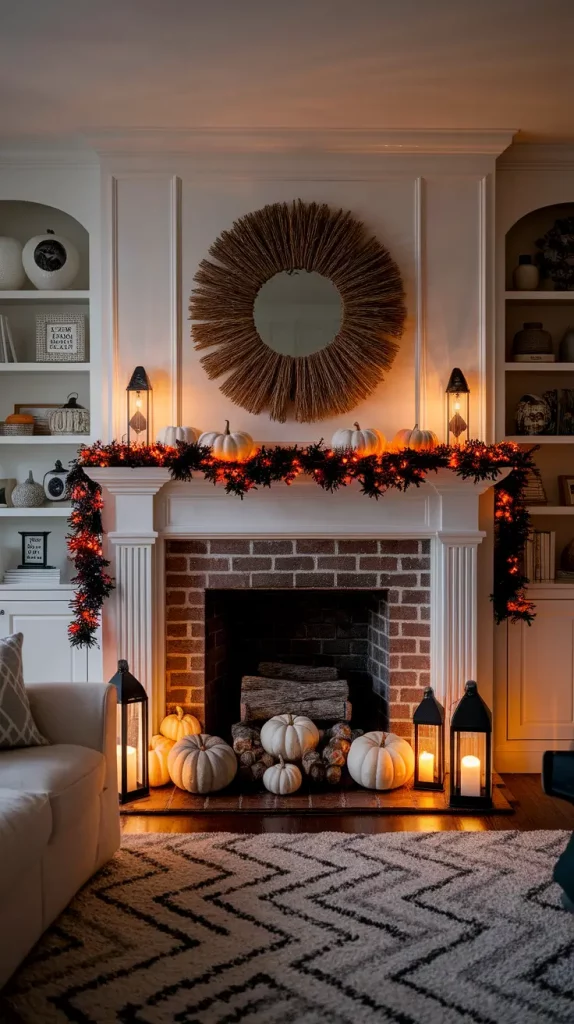 30 Stunning Halloween Fireplace Decor Ideas 2025 for a Spooky-Chic Home