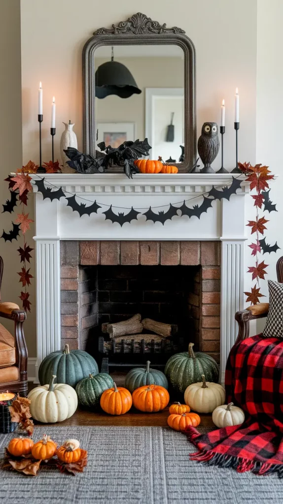 30 Stunning Halloween Fireplace Decor Ideas 2025 for a Spooky-Chic Home