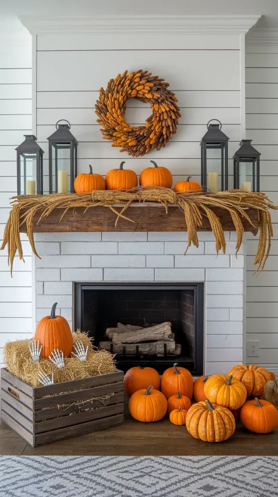 30 Stunning Halloween Fireplace Decor Ideas 2025 for a Spooky-Chic Home