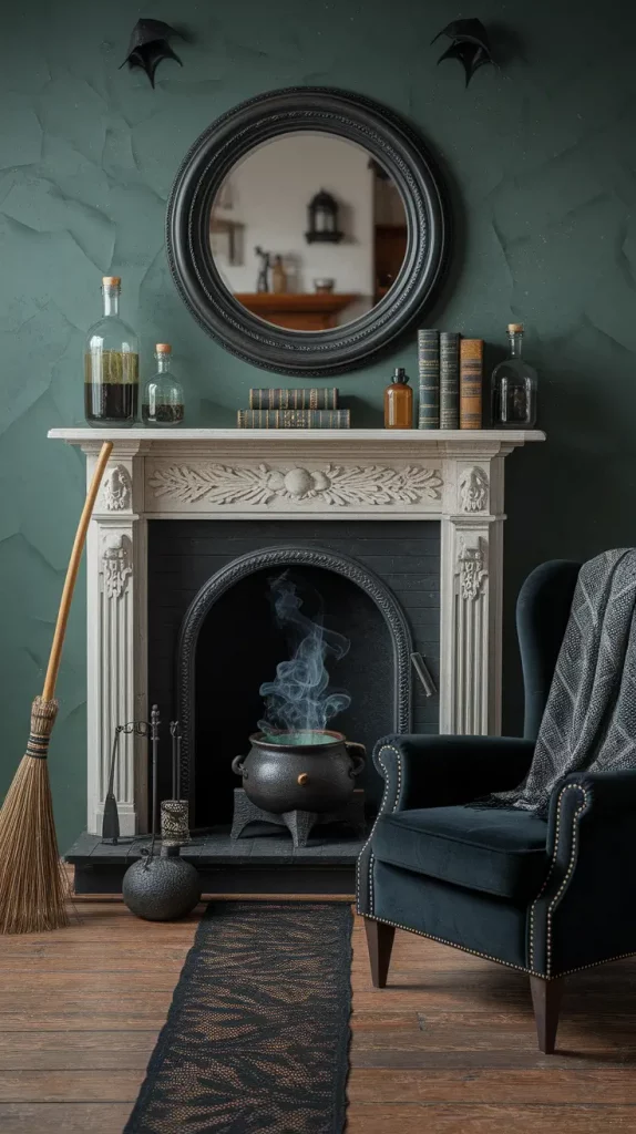 30 Stunning Halloween Fireplace Decor Ideas 2025 for a Spooky-Chic Home