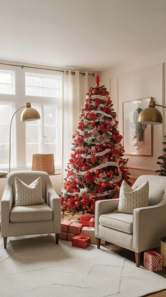 Red And White Christmas Tree 2025: Elegant Ideas, Decor, And Styling Trends For A Magical Holiday Home